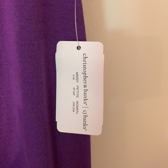 NWT Christoper & Banks purple v-neck top - Picture 7 of 8